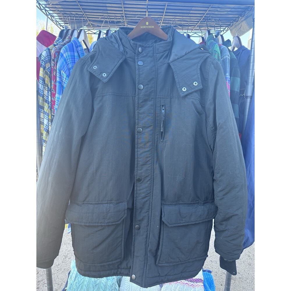 Prince & Fox Black Men's Puffer Jacket with Hood